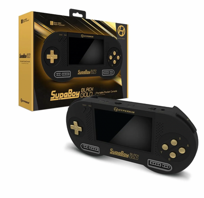 SUPABOY Black/Gold Portable Pocket Console - SNES (Back-Order for early July)