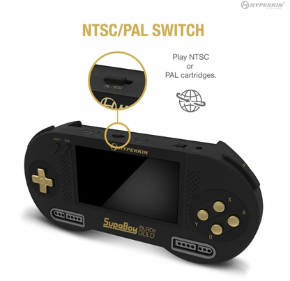 SUPABOY Black/Gold Portable Pocket Console - SNES (Back-Order for early July)