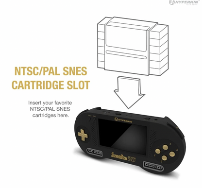 SUPABOY Black/Gold Portable Pocket Console - SNES (Back-Order for early July)