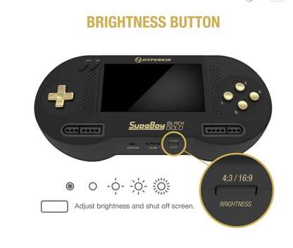 SUPABOY Black/Gold Portable Pocket Console - SNES (Back-Order for early July)